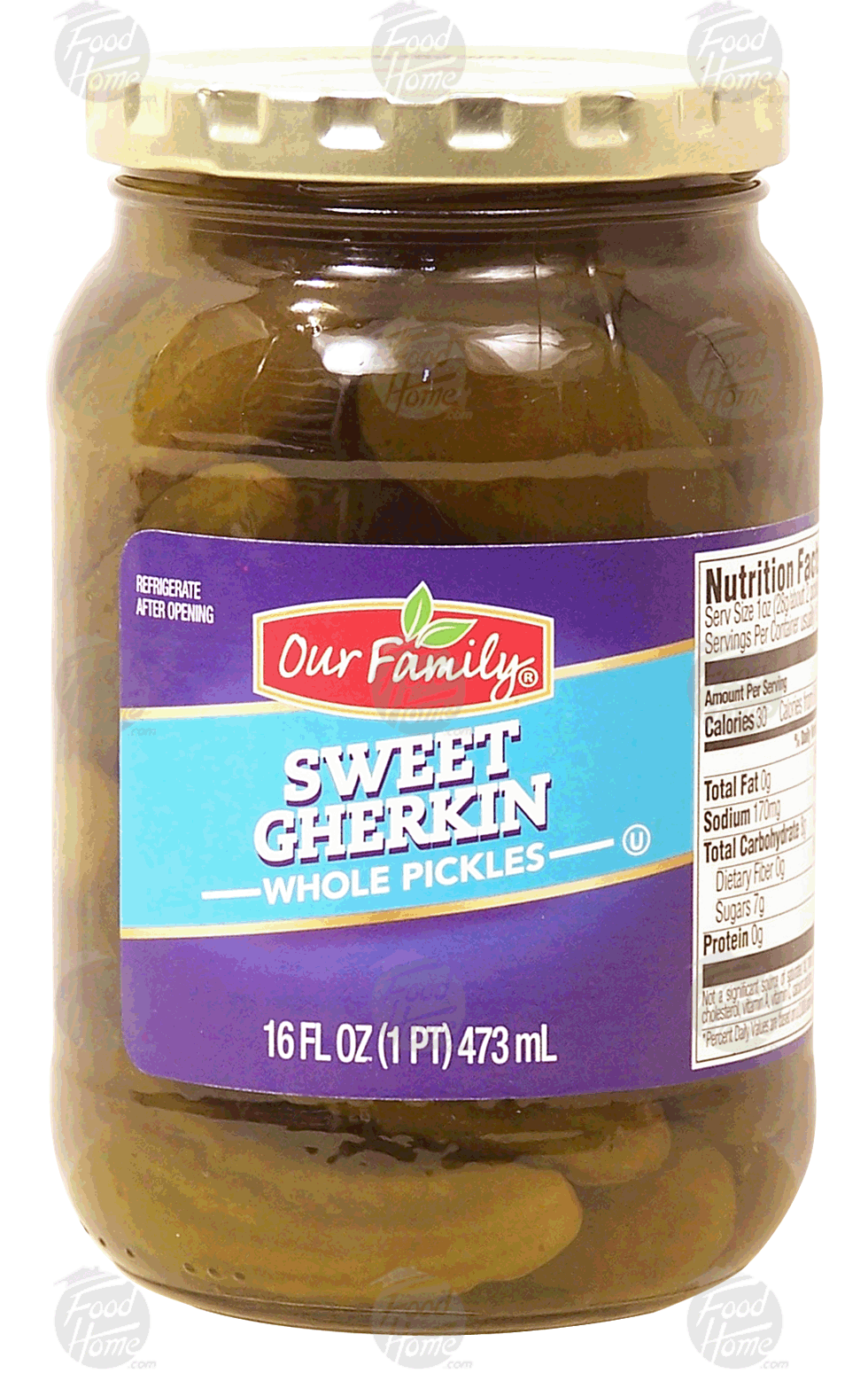 Our Family  sweet gherkin, whole pickles Full-Size Picture